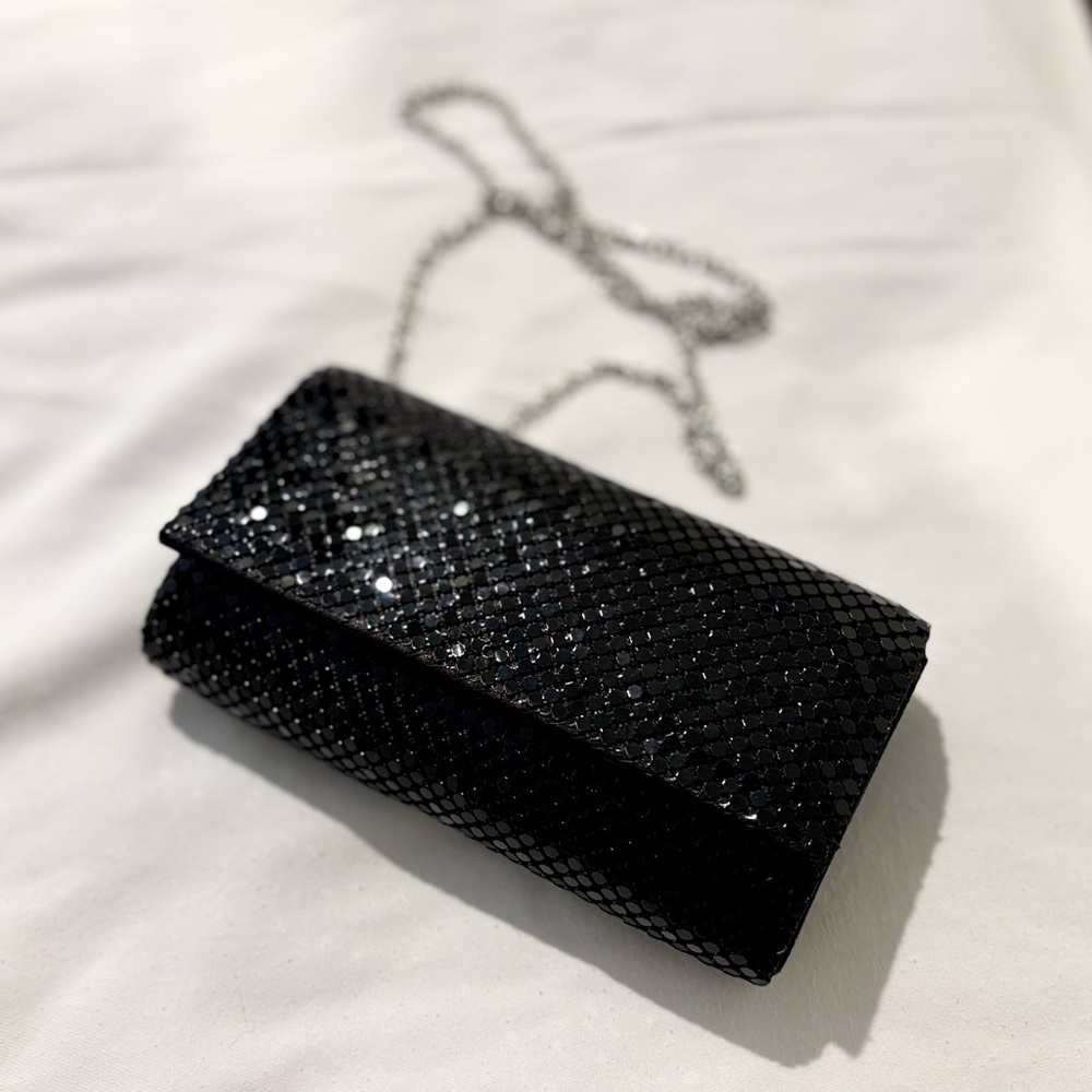 Jessica McClintock Metal Mesh Roll Evening Bag Clutch Purse